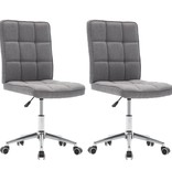 VidaXL Eetkamerstoelen 2 st stof lichtgrijs