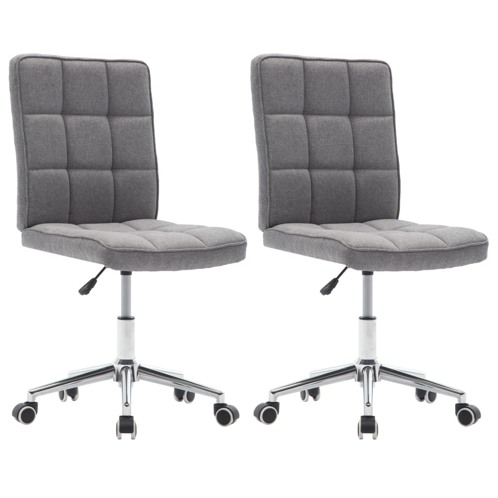 VidaXL Eetkamerstoelen 2 st stof lichtgrijs