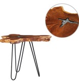 VidaXL Salontafel 70x45 cm massief teakhout en polyresin