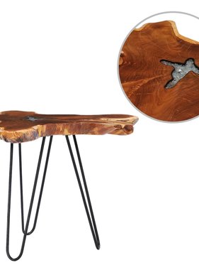 VidaXL Salontafel 70x45 cm massief teakhout en polyresin