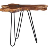 VidaXL Salontafel 70x45 cm massief teakhout en polyresin
