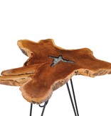 VidaXL Salontafel 70x45 cm massief teakhout en polyresin