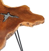 VidaXL Salontafel 70x45 cm massief teakhout en polyresin