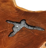 VidaXL Salontafel 70x45 cm massief teakhout en polyresin