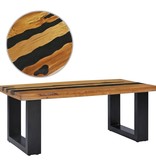 VidaXL Salontafel 100x50x40 cm massief teakhout en lavasteen
