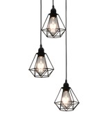 vidaXL Plafondlamp met diamantvorm 3xE27 zwart