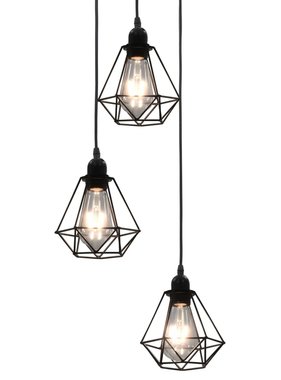 vidaXL Plafondlamp met diamantvorm 3xE27 zwart