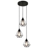 vidaXL Plafondlamp met diamantvorm 3xE27 zwart