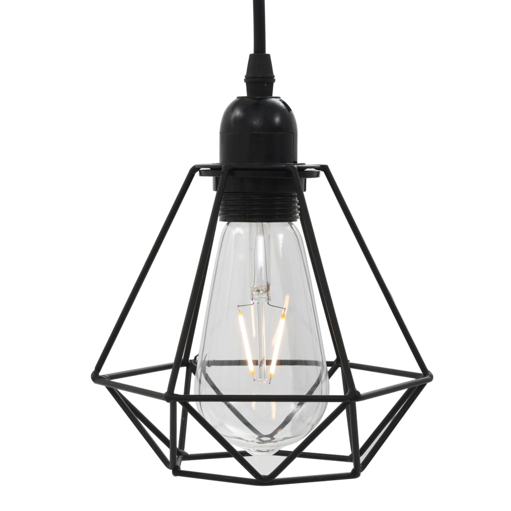 vidaXL Plafondlamp met diamantvorm 3xE27 zwart