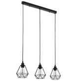 vidaXL Plafondlamp met diamantvormig 3xE27 zwart