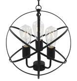 vidaXL Hanglamp rond 3xE27 zwart