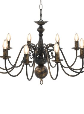 VidaXL Kroonluchter 12xE14 antiekzwart