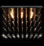 vidaXL Plafondlamp met kristallen kralen kubus G9 zilverkleurig