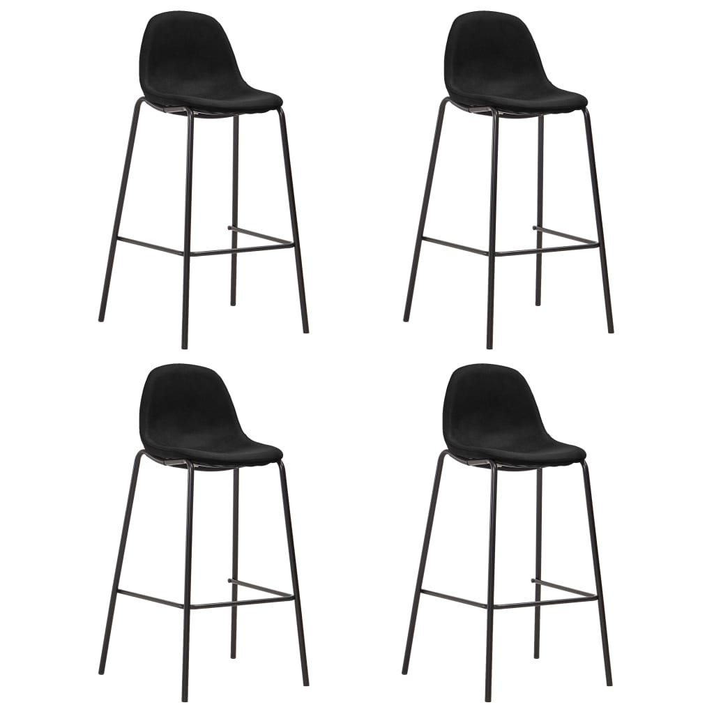 VidaXL Barstoelen 4 st stof zwart