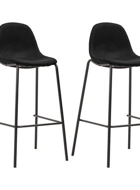 VidaXL Barstoelen 2 st stof zwart
