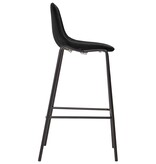 VidaXL Barstoelen 2 st stof zwart