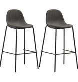 VidaXL Barstoelen 2 st stof donkergrijs