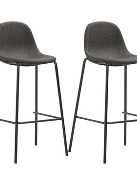 VidaXL Barstoelen 2 st stof donkergrijs