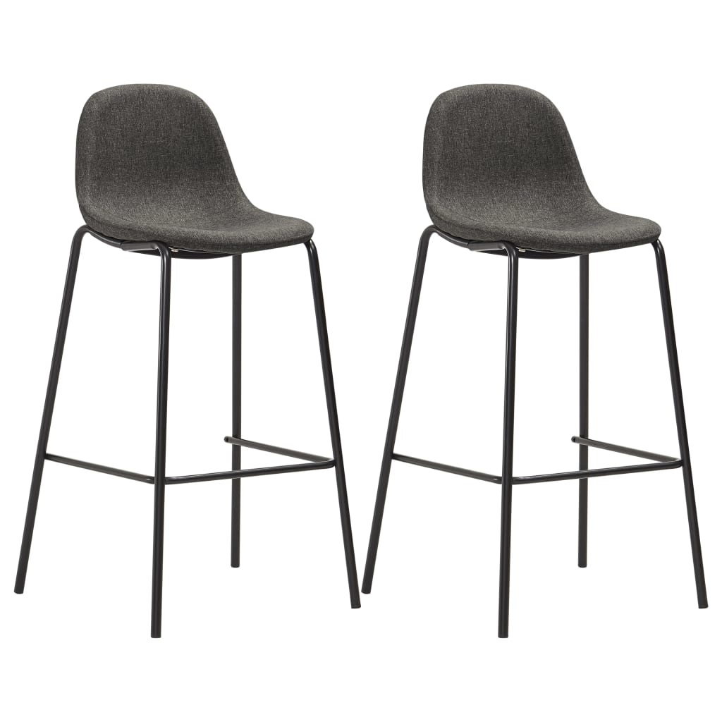 VidaXL Barstoelen 2 st stof donkergrijs