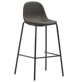 VidaXL Barstoelen 2 st stof donkergrijs