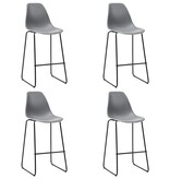 VidaXL Barstoelen 4 st kunststof grijs