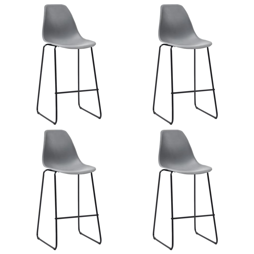 VidaXL Barstoelen 4 st kunststof grijs