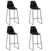 VidaXL Barstoelen 4 st kunststof zwart