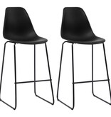 VidaXL Barstoelen 2 st kunststof zwart