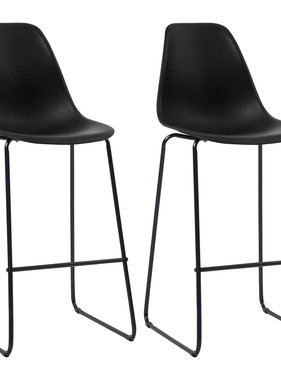 VidaXL Barstoelen 2 st kunststof zwart