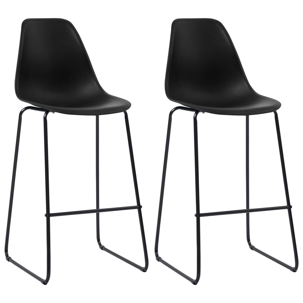 VidaXL Barstoelen 2 st kunststof zwart