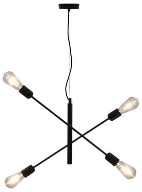 vidaXL Plafondlamp met filament peren 2 W E27 zwart
