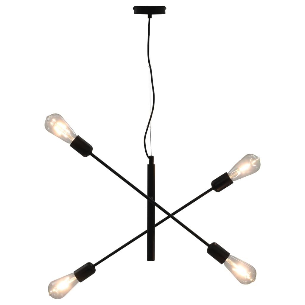 VidaXL Plafondlamp met filament peren 2 W E27 zwart