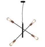 VidaXL Plafondlamp met filament peren 2 W E27 zwart en koper