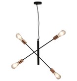 VidaXL Plafondlamp met filament peren 2 W E27 zwart en koper