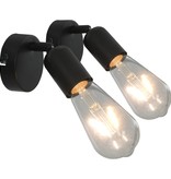VidaXL Spotlights 2 st met filament peren 2 W E27 zwart