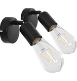 VidaXL Spotlights 2 st met filament peren 2 W E27 zwart