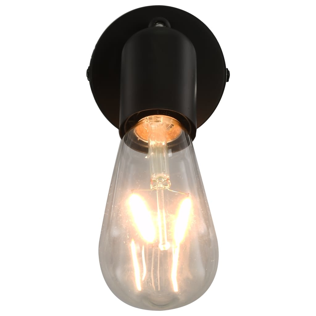 VidaXL Spotlights 2 st met filament peren 2 W E27 zwart