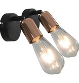 VidaXL Spotlights 2 st E27 zwart en koper