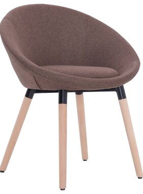 VidaXL Eetkamerstoel stof bruin