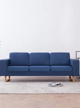 VidaXL Driezitsbank stof blauw