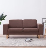 VidaXL Tweezitsbank stof bruin