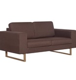 VidaXL Tweezitsbank stof bruin