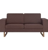 VidaXL Tweezitsbank stof bruin