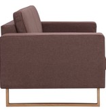 VidaXL Tweezitsbank stof bruin