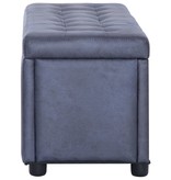 VidaXL Opberghocker 87,5 cm kunstsuède grijs