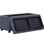 VidaXL Opberghocker 87,5 cm kunstsuède grijs