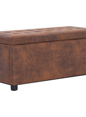 VidaXL Opberghocker 87,5 cm kunstsuède bruin