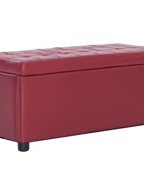 VidaXL Opberghocker 87,5 cm kunstleer wijnrood