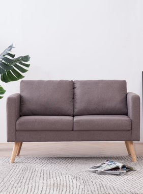 VidaXL Tweezitsbank stof taupe