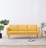 VidaXL Driezitsbank stof geel